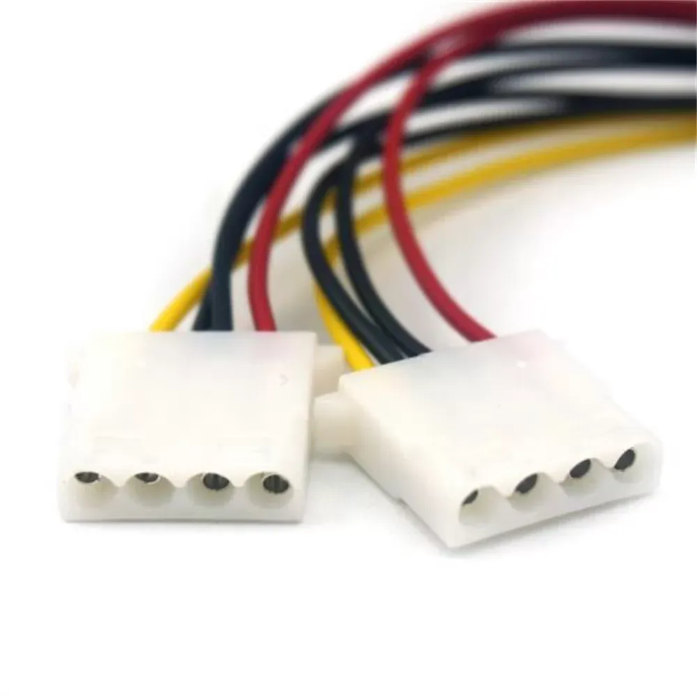 18cm 2 Way 4 pin PSU Power Splitter Cable LP4 Molex 1 to 2 4P