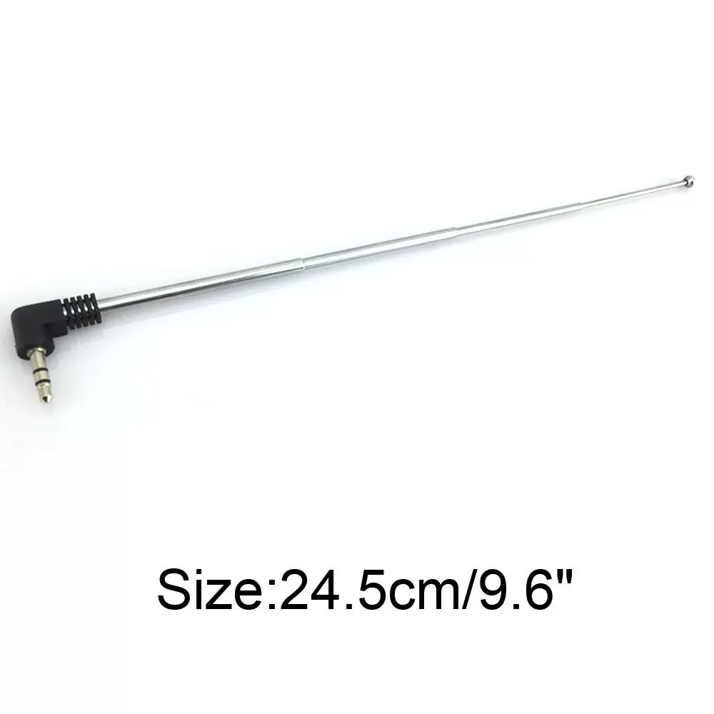 3.5mm Antenna FM AM Radio Telescopic 4 Sections Telescoping Antenna 1/8 inch Jack Plug Connector Retractable 8.5cm-25cm for Mobile Cell Phone BT Mini