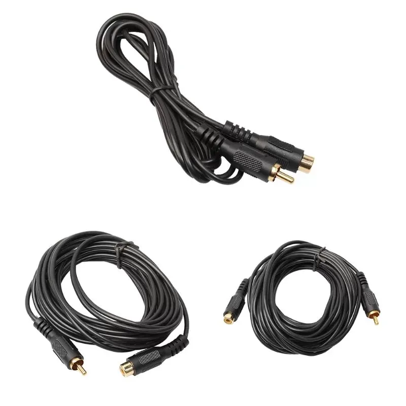 Single Phono Extension Cable Lead - RCA Male to Female Plug to Socket