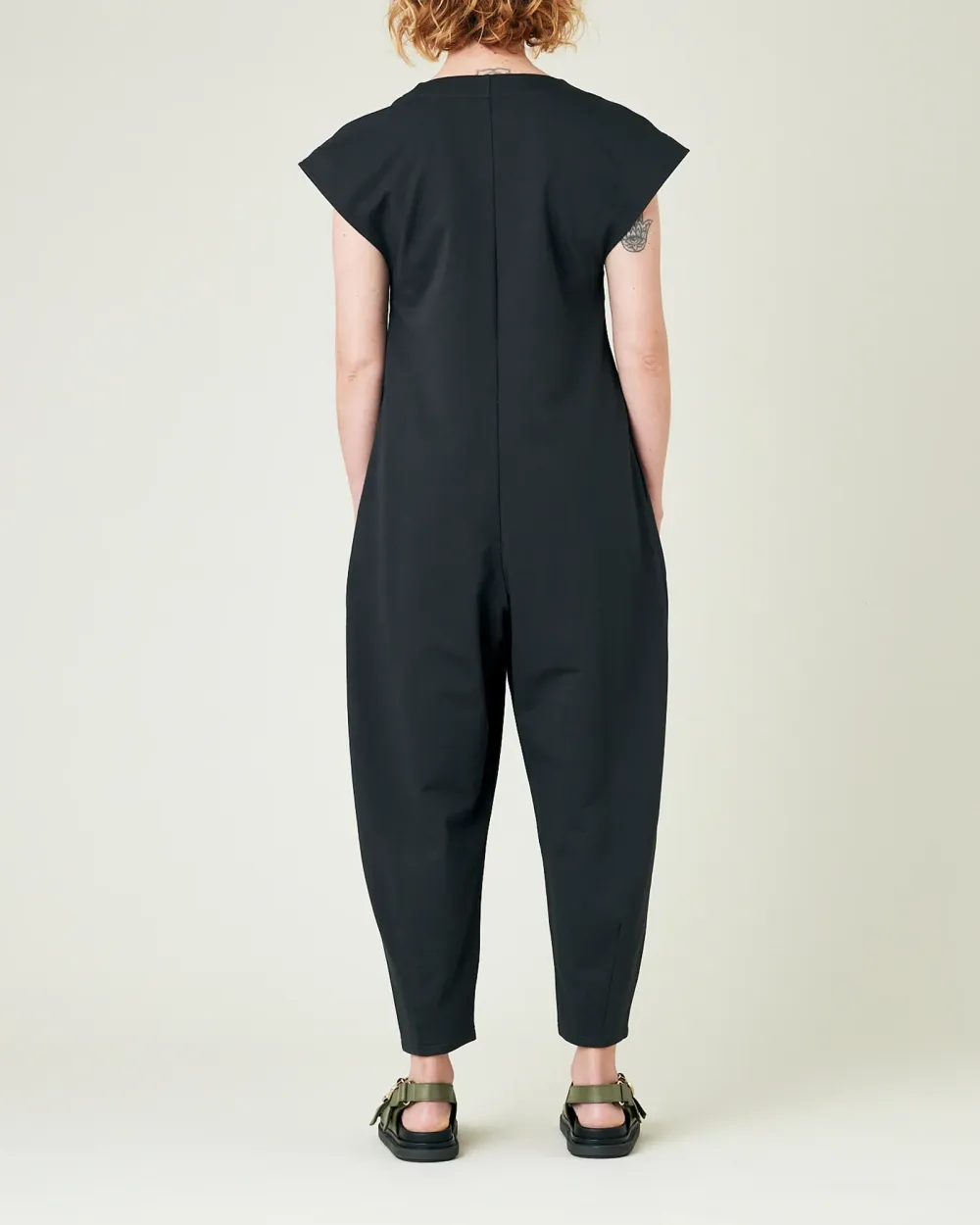 SLATE COTTON JERSEY JUMPSUIT