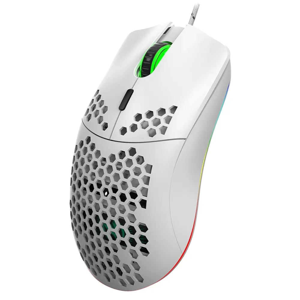 Ergonomic design 6400DPI RGB Gaming Mouse Honeycomb Shell 6 Macro Programmable Buttons，suitable for laptop and desktop