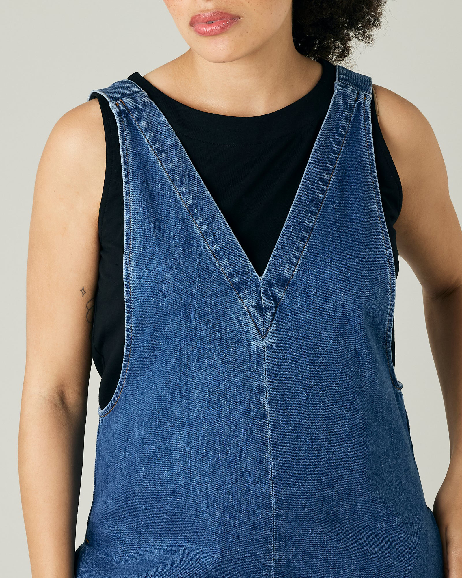 OTTIE MID BLUE DENIM JUMPSUIT