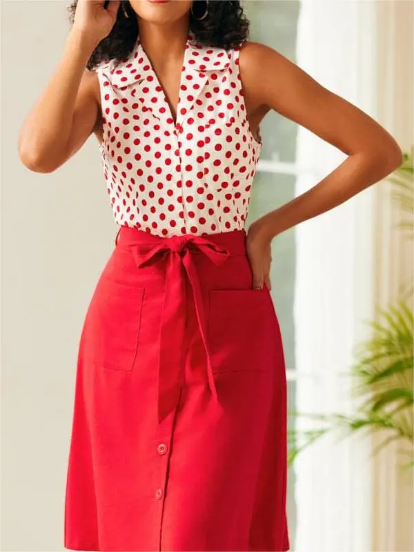 Polka Dots Printed Casual Tops