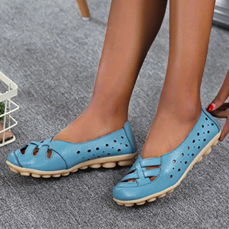 Cilool Summer Flat-bottomed Sandals Hollow Shoes