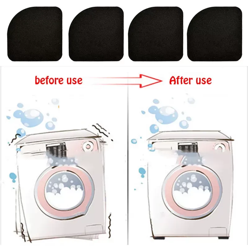 4pcs Multifunction Refrigerator Washing Machine Pad Anti Vibration Mat Non-slip Mats Stand Refrigerator Washing Machine Pads