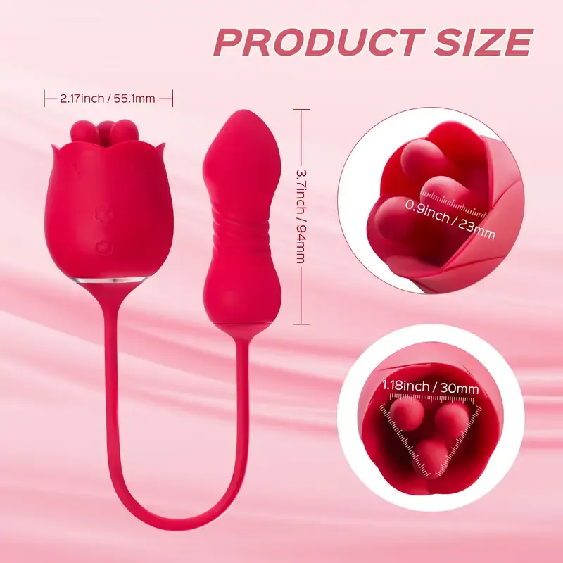 Sex Toys Rose Dildo Vibrator - Rose Sex Toy Thrusting Dildos, Fondling Vibrators Adult Toys, Female Vibrator Clitoris Stimulator