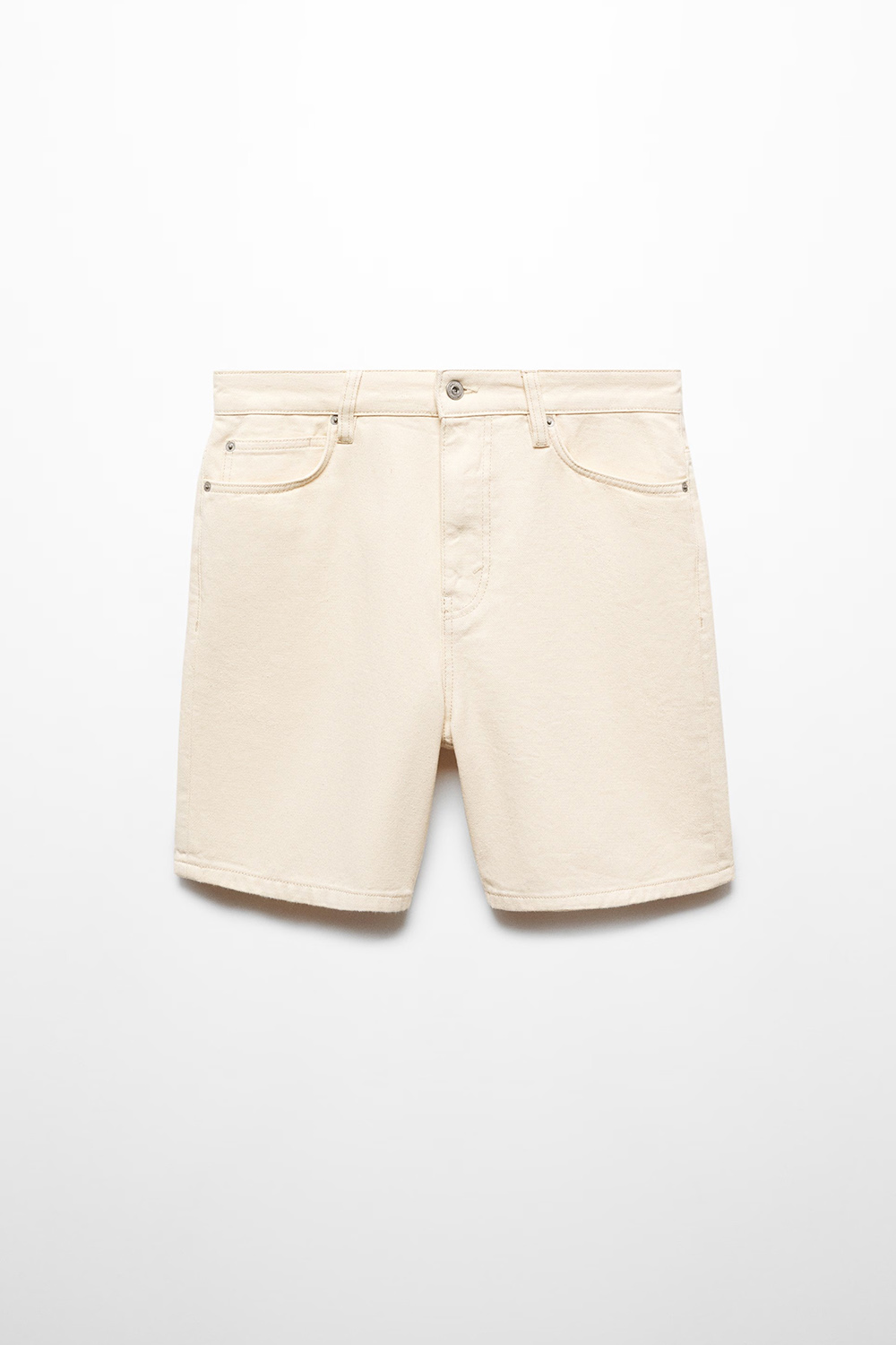 Non-Stretch Denim Bermuda Shorts