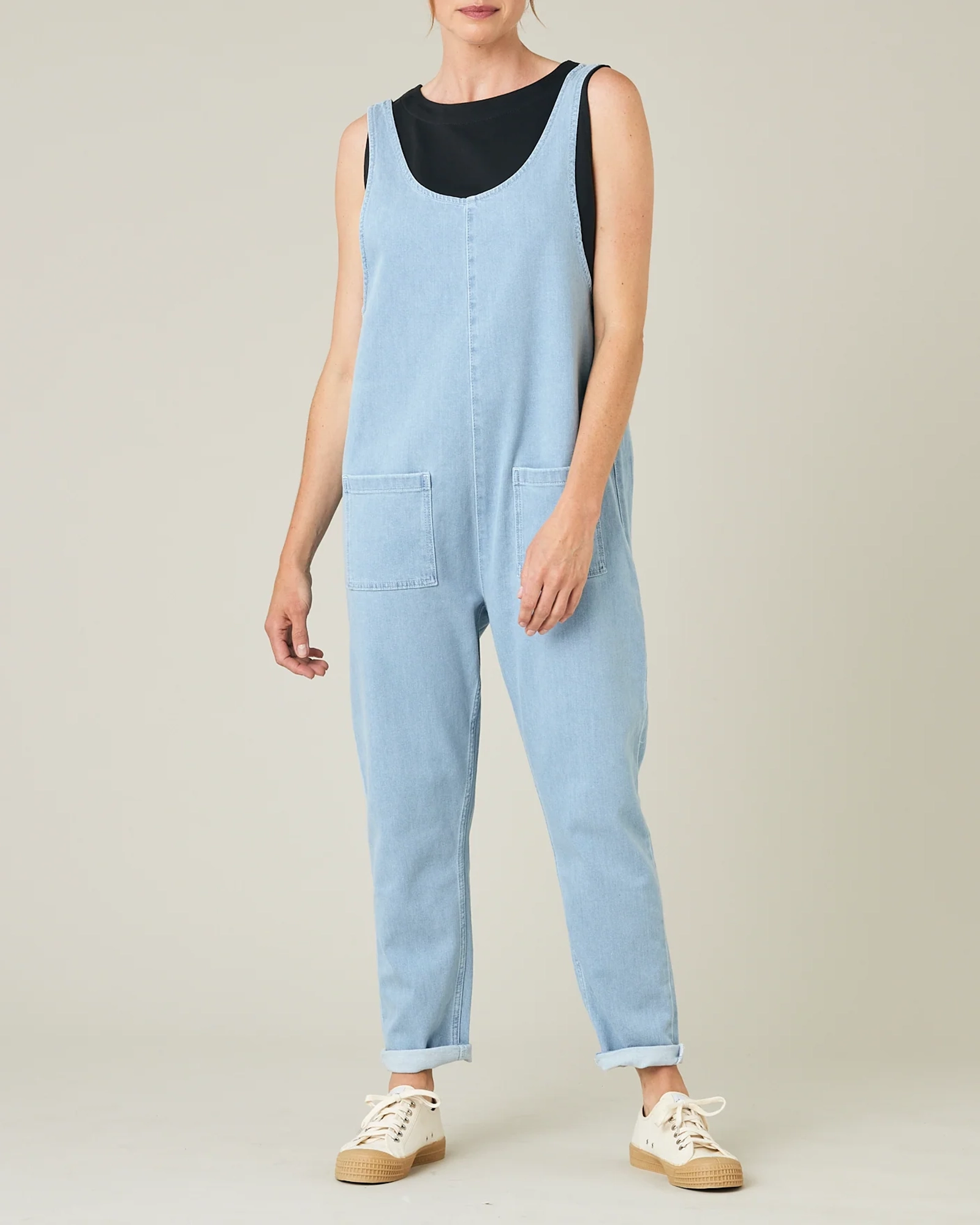 LIGHT BLUE DENIM JUMPSUIT