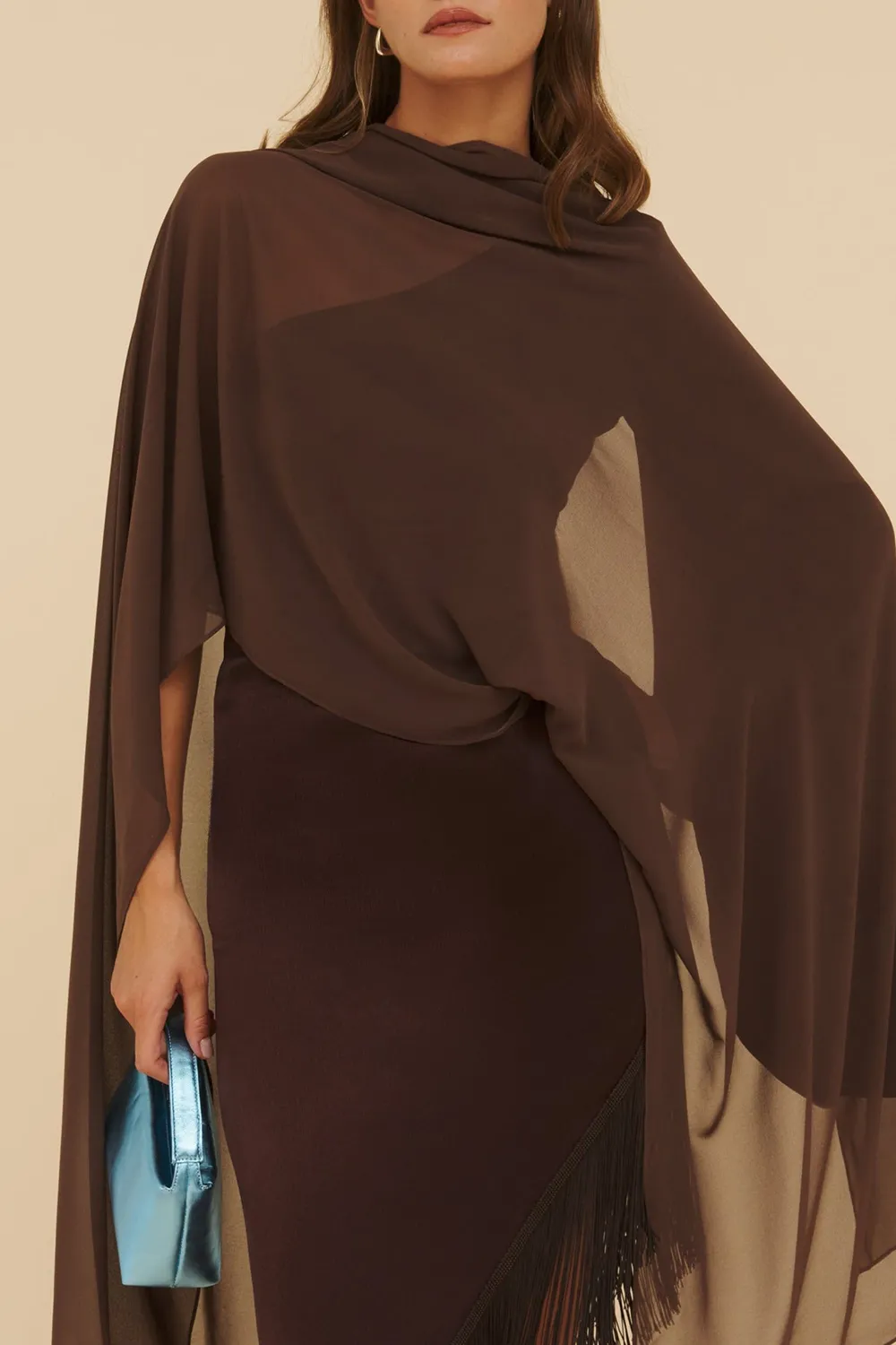 Brown Solid Color Tosca Shawl