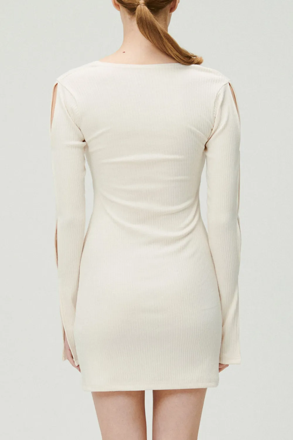 Ayn Square Neck Ribbed Dress