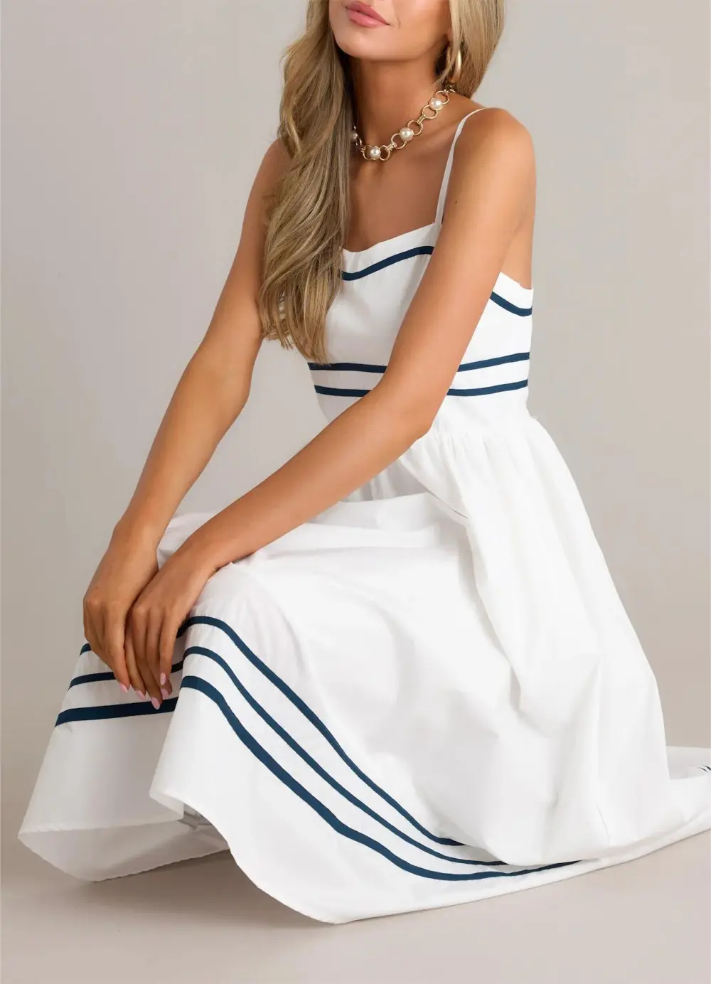 MARITIME MAJESTY IVORY MIDI DRESS