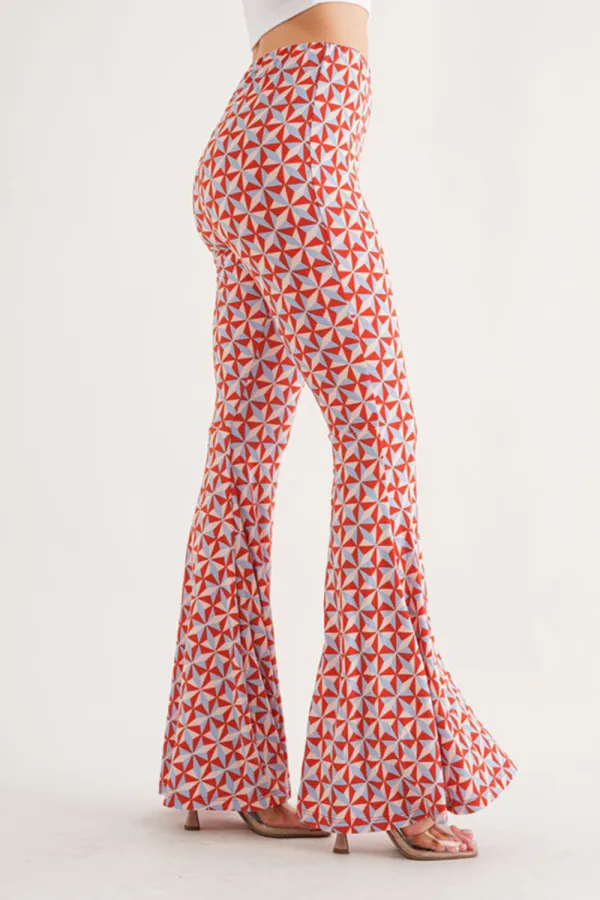 TOMATO GEOMETRIC PRINT WIDE-LEG PANTS