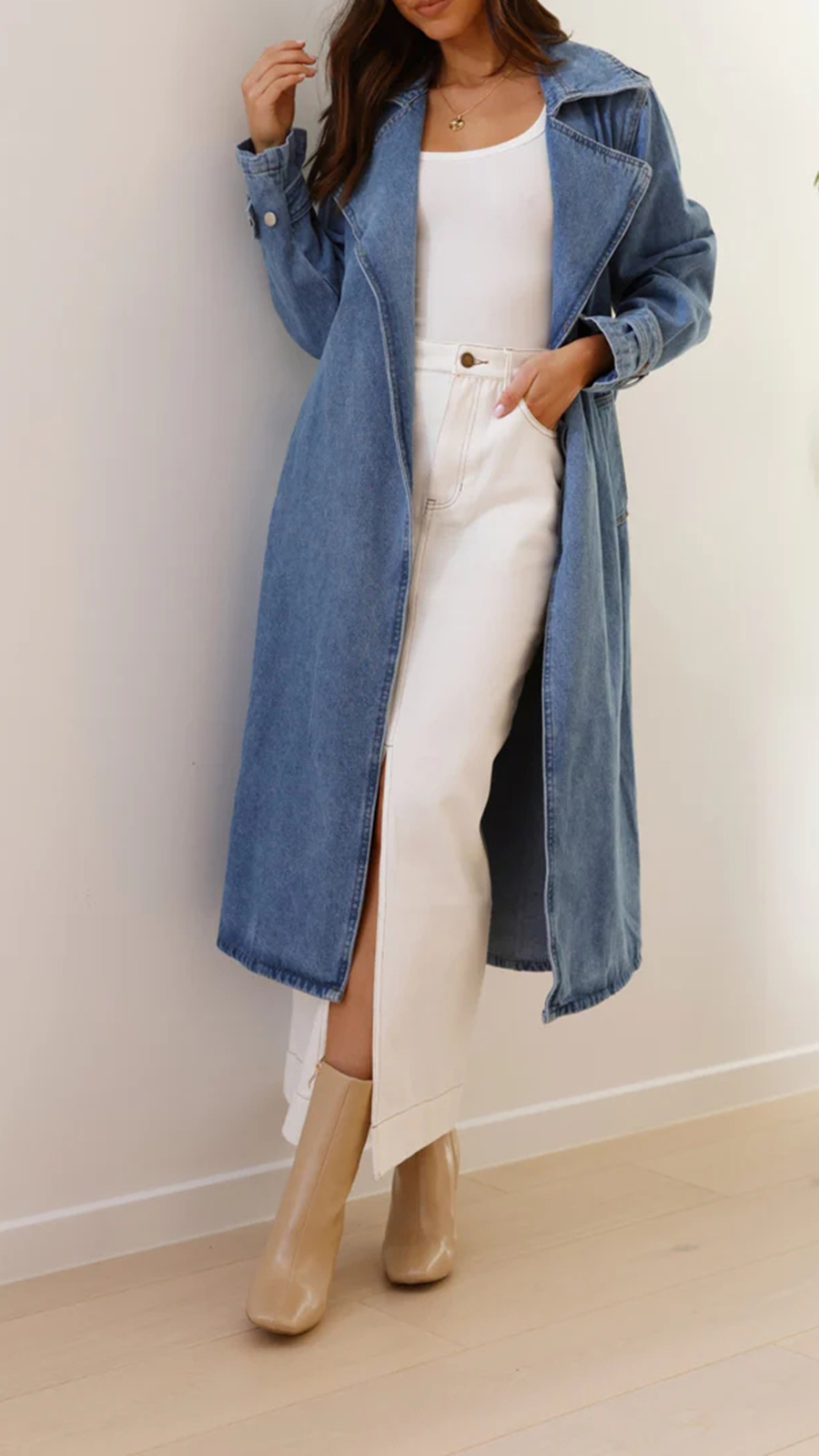 Lui Denim Trench Coat - Denim