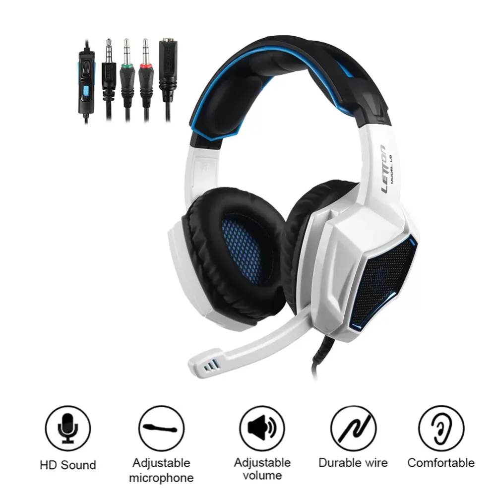 LETTON L9 High fidelity audio quality headset with wired game headset, built-in noise reduction omnidirectional microphone, 360 ° pickup, support PS4