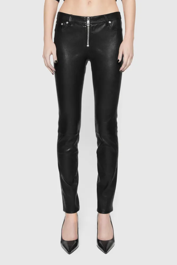 Women's Black Leather Trousers