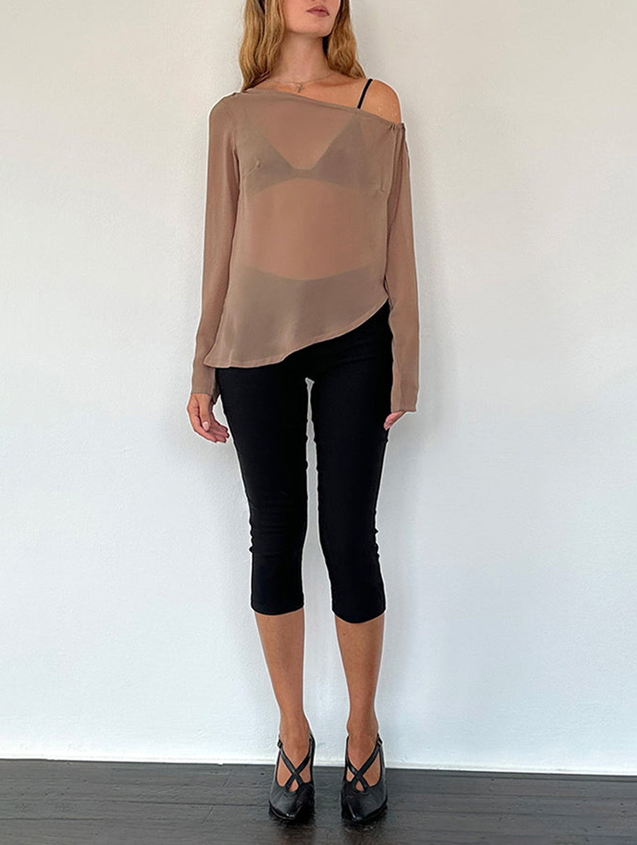 Riot Top In Chiffon Light Brown