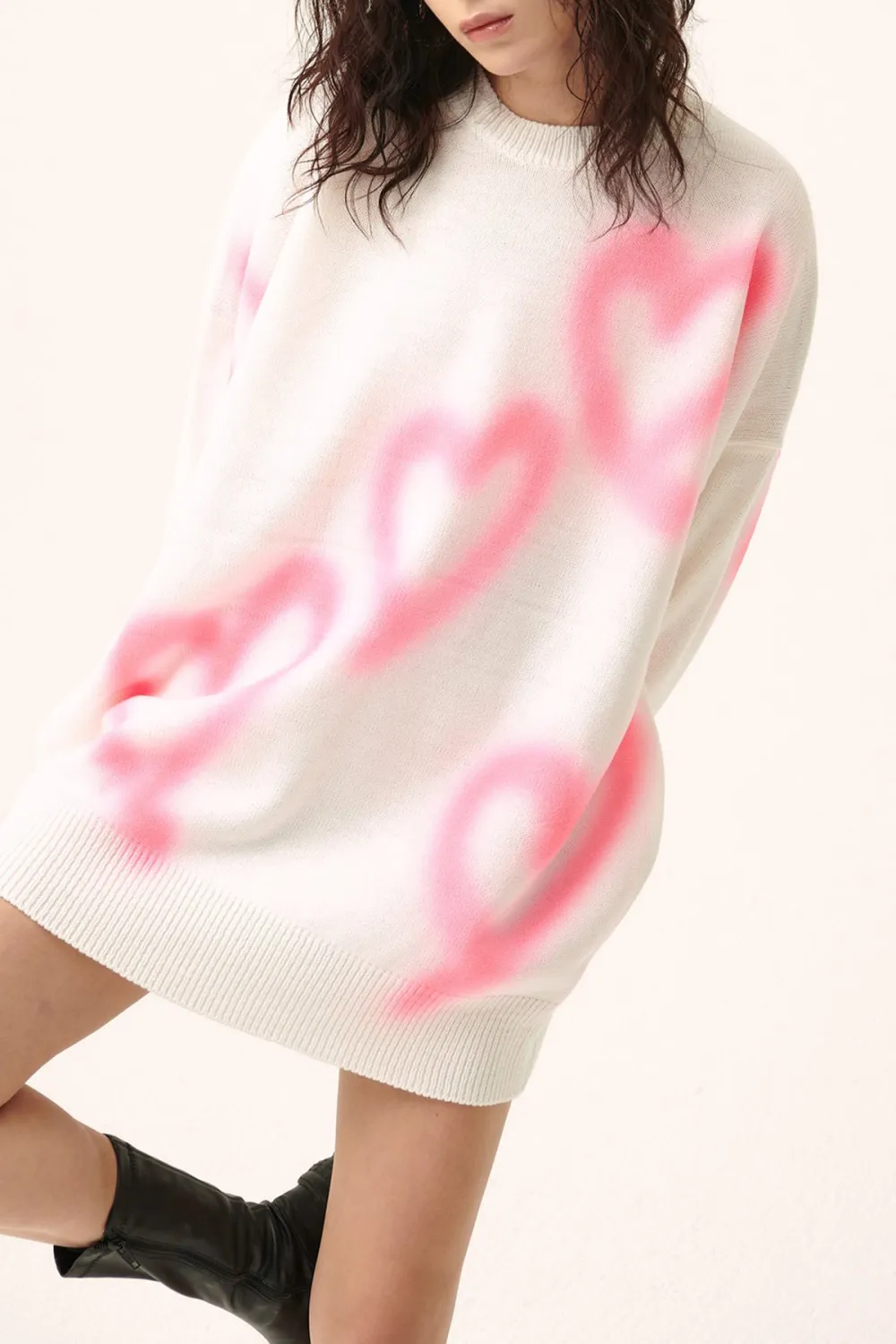 Raya Heart Printed SweaterDress