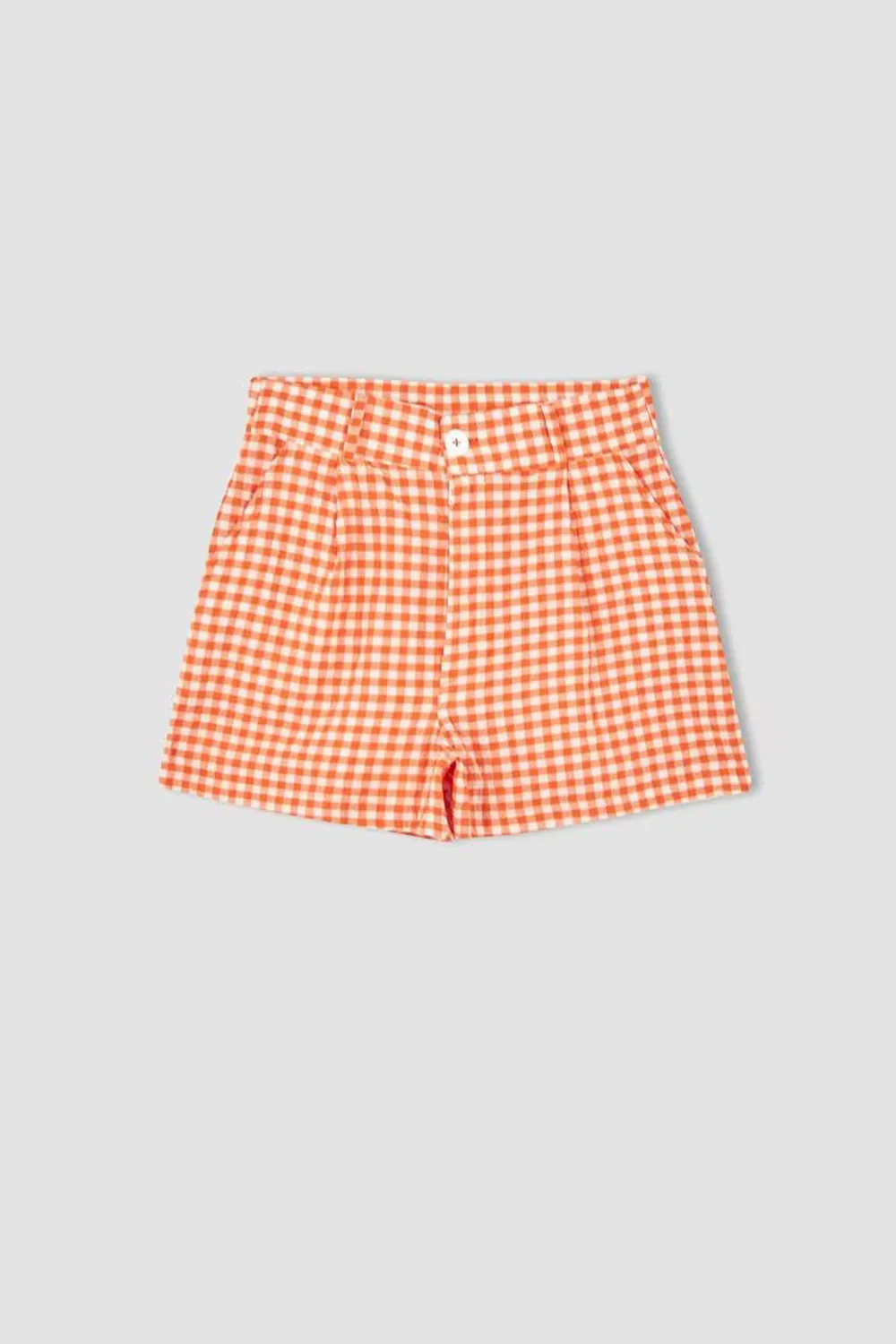 Relax Fit Check Print Mini Shorts