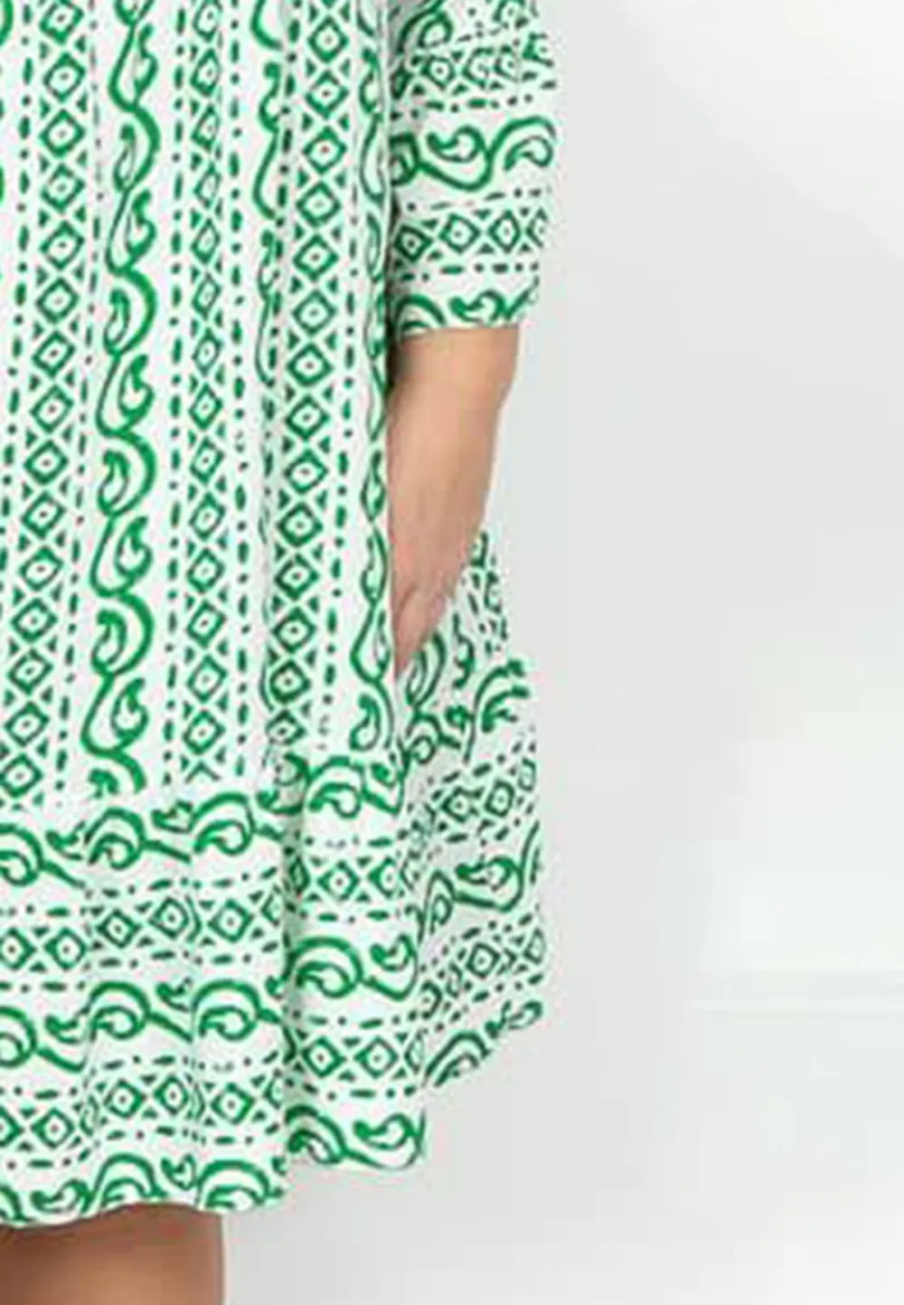 Green Stripe Smock Dress