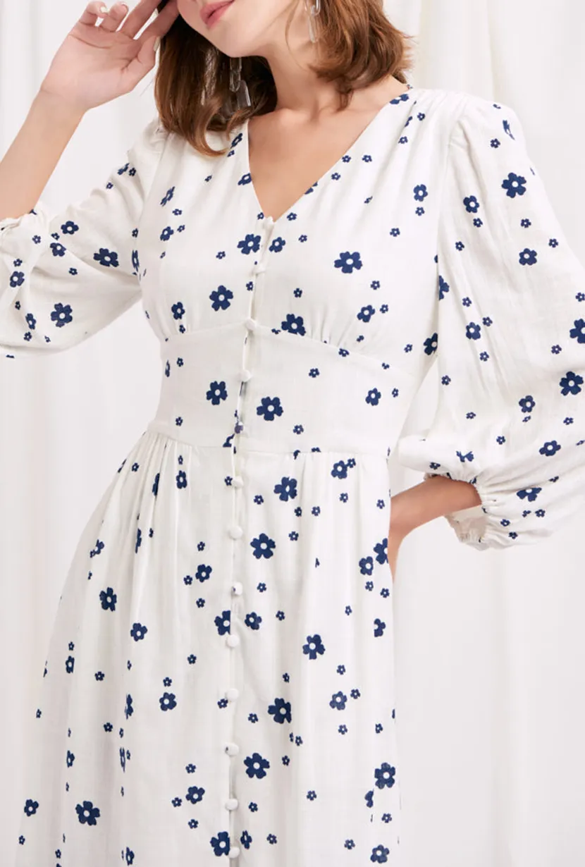 Emilee Dress - Ivory Print