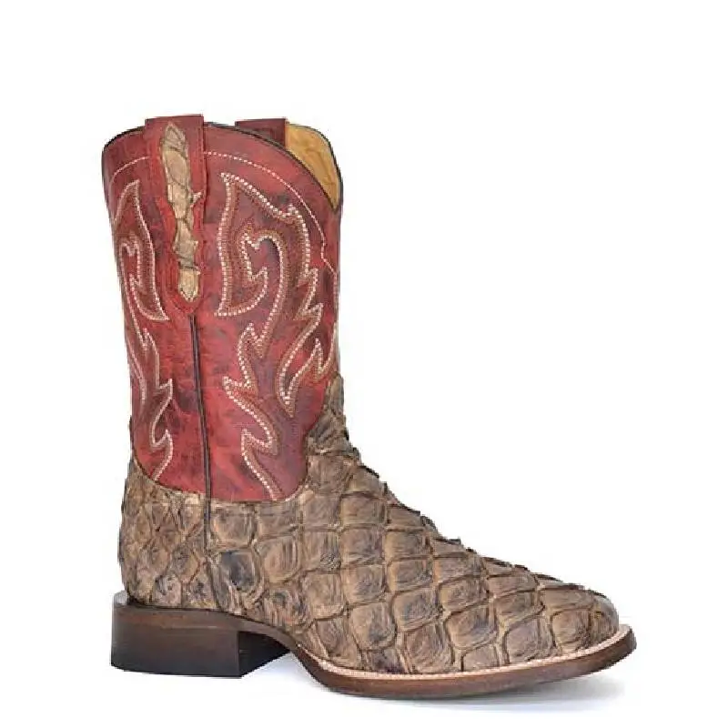 Men's Stetson Predator Pirarucu Boots Handcrafted Brown