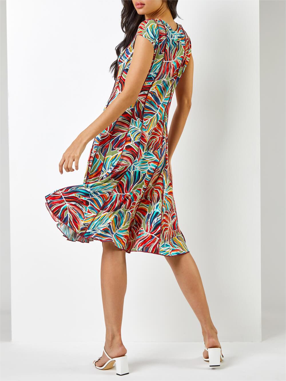 Sexy multi-color print dress