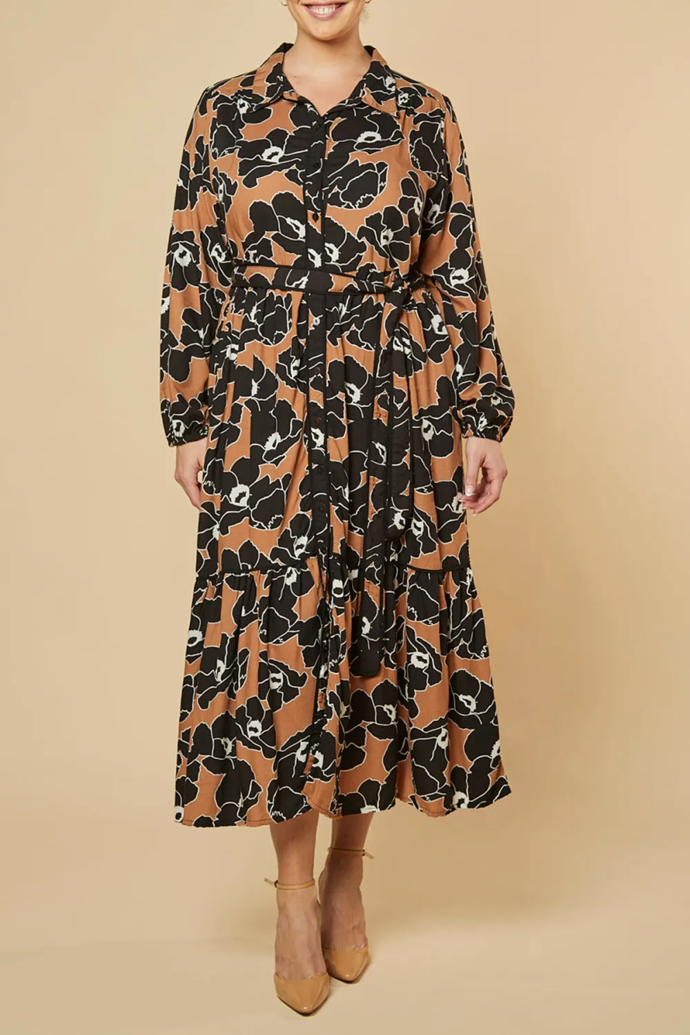 Ginette Billow Sleeve Maxi Dress in Autumn Lily