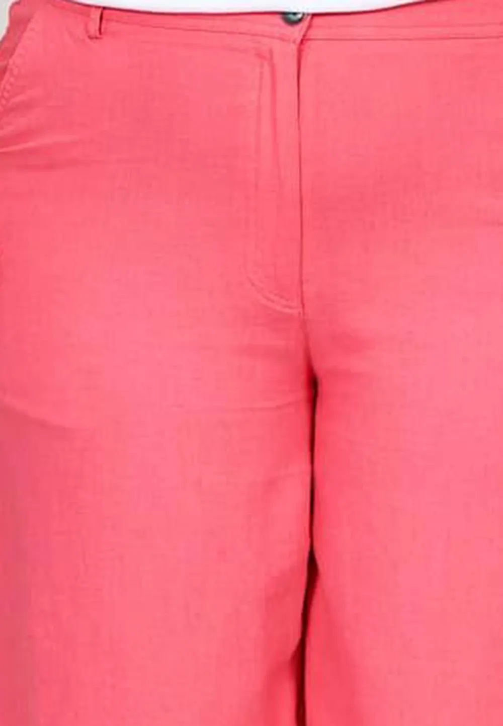 Coral Pink Linen Mix Culottes