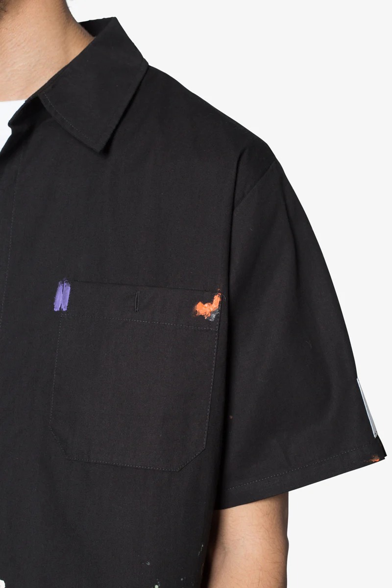 POPLIN PAINTER S/S BLACK SHIRT