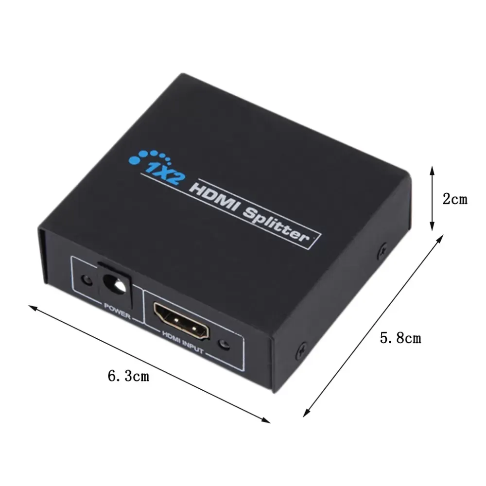 HDCP HDMI Splitter Full HD 1080p Video HDMI Switch Switcher 1X2 Split 1 in 2 Out Amplifier Dual Display For HDTV DVD PS3 Xbox