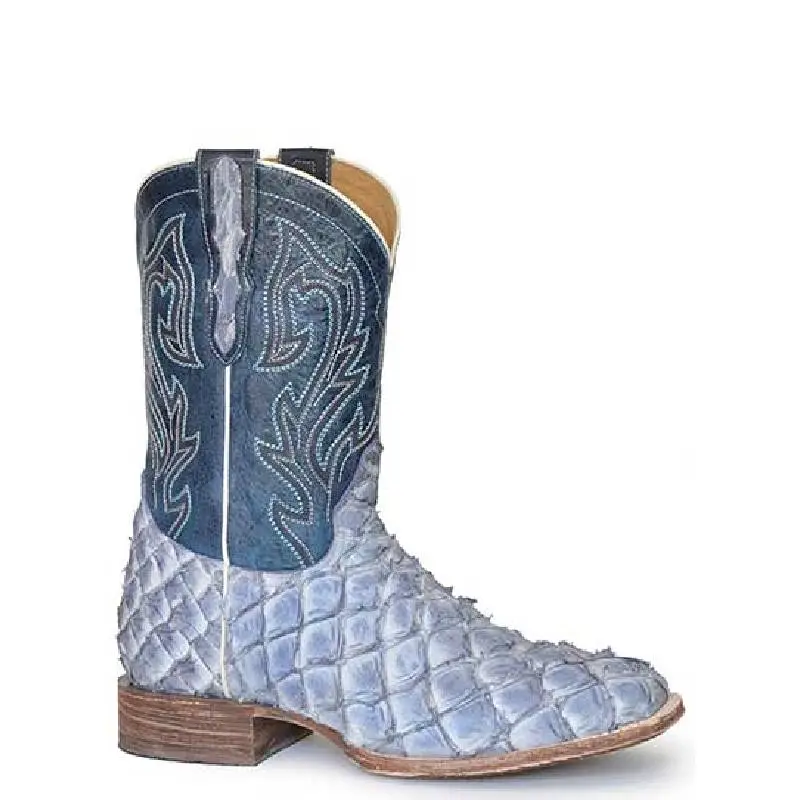 Men's Predator Pirarucu Boots Handcrafted Burnished Blue