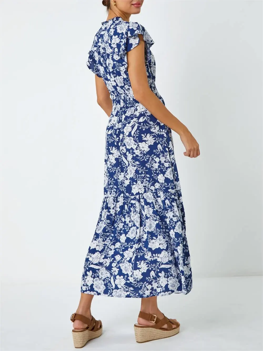 Blue Floral Beach Dress