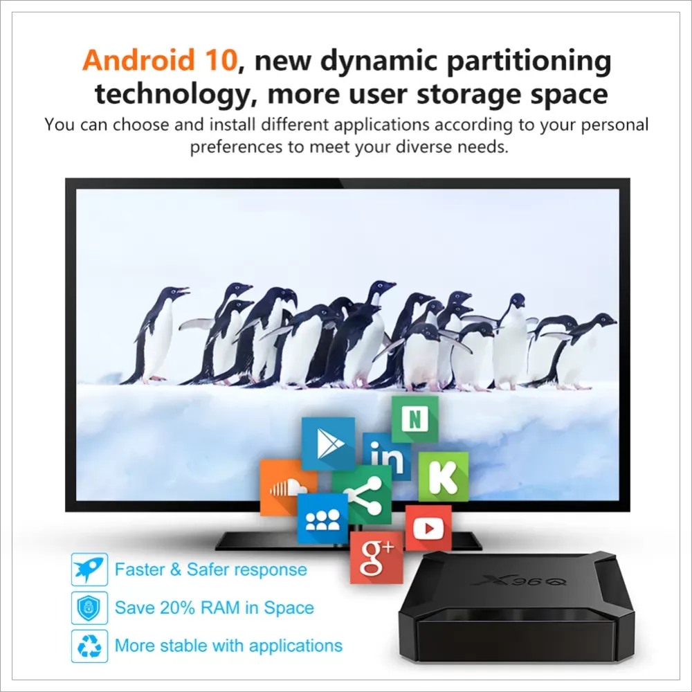 Android 10 X96Q TV Box 2GB 16GB Allwinner H313 Quad Core 4K 2.4G Wifi Netflix Youtube Android 10 Set Top Box Media Player