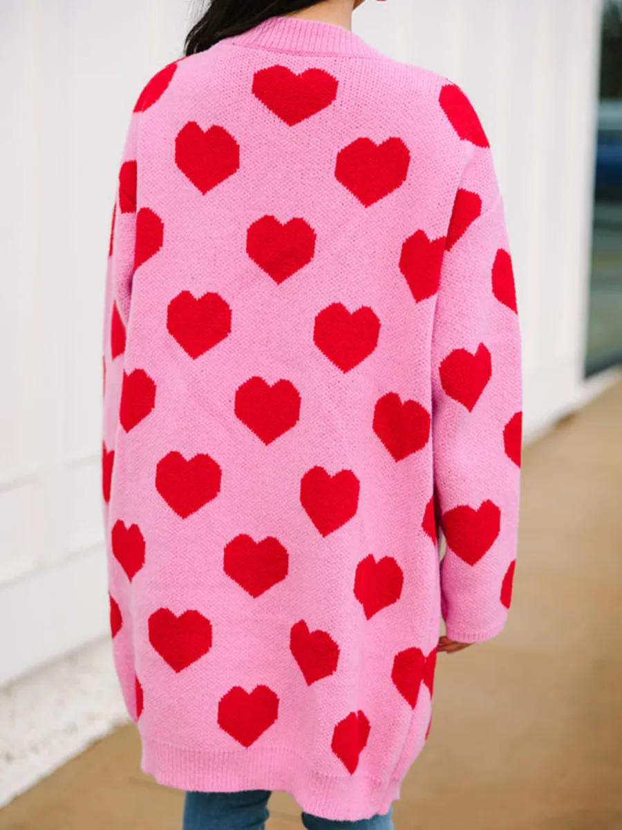 Pink Heart Cardigan