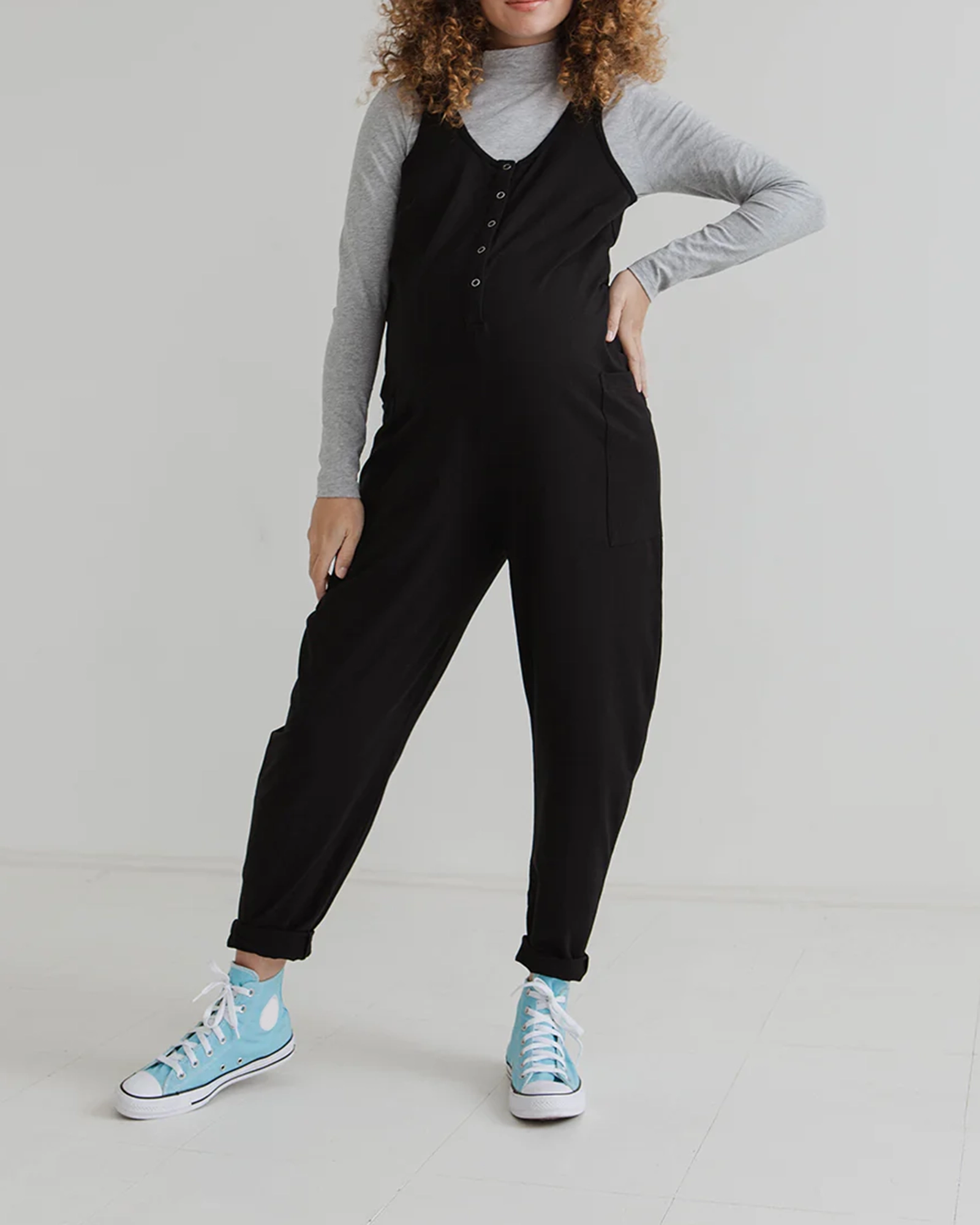 SLIGHT STRETCH JUMPSUIT - BLACK