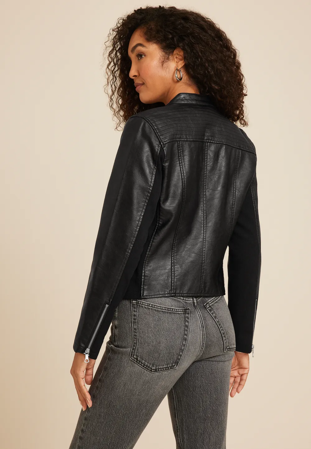 Faux Leather Biker Jacket