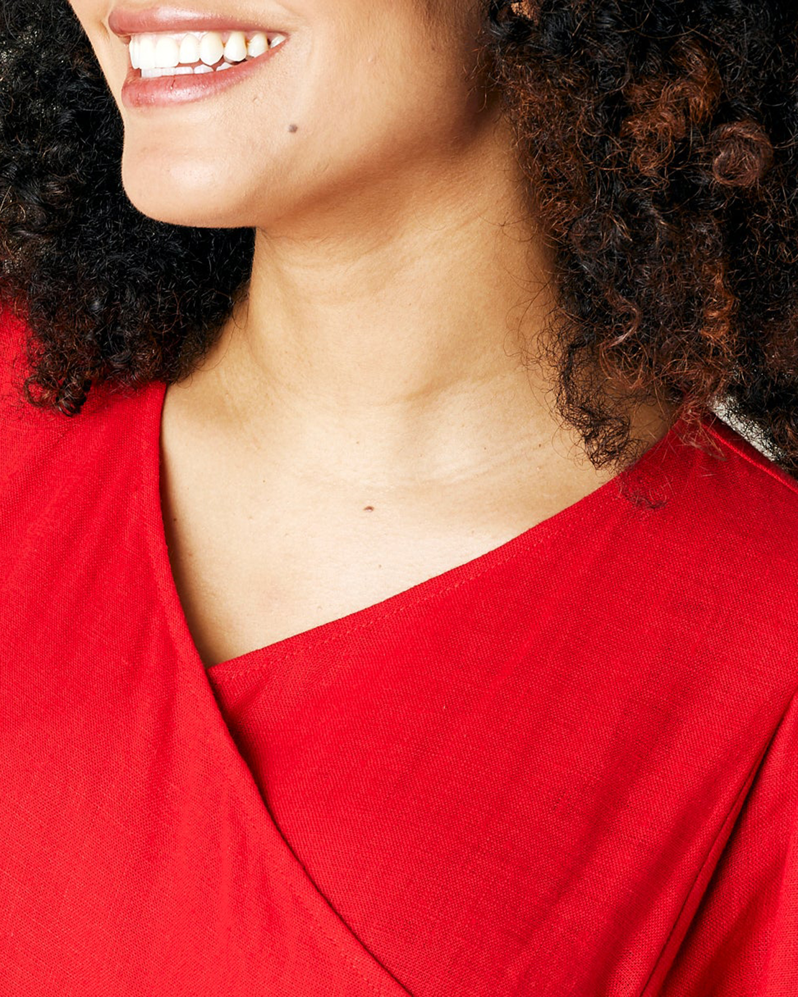 RED LINEN DRESS