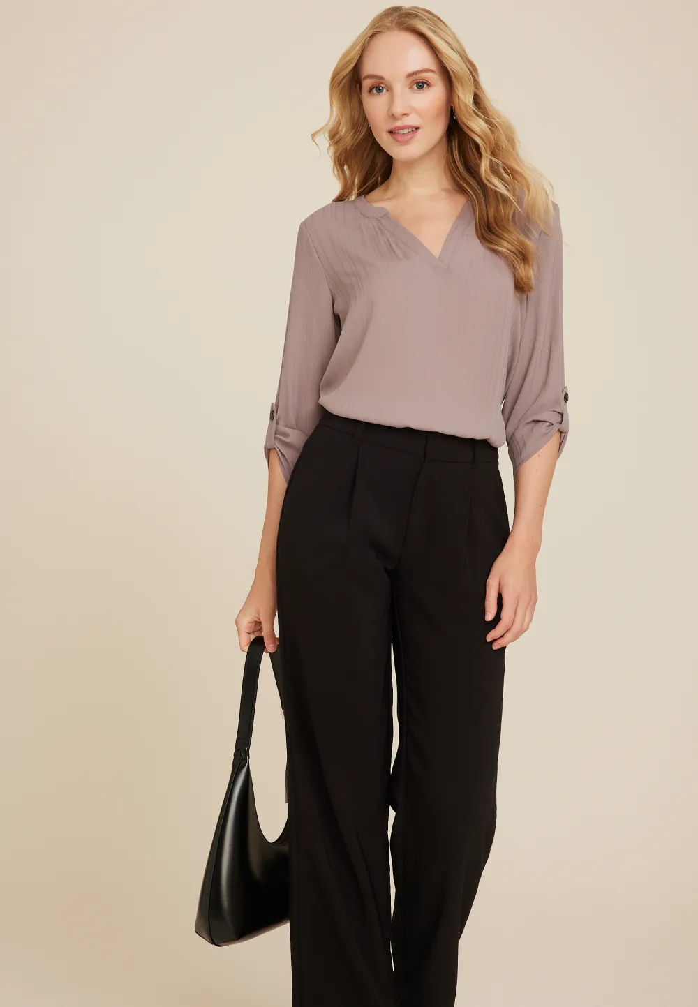 Atwood 3/4 Sleeve Popover Blouse