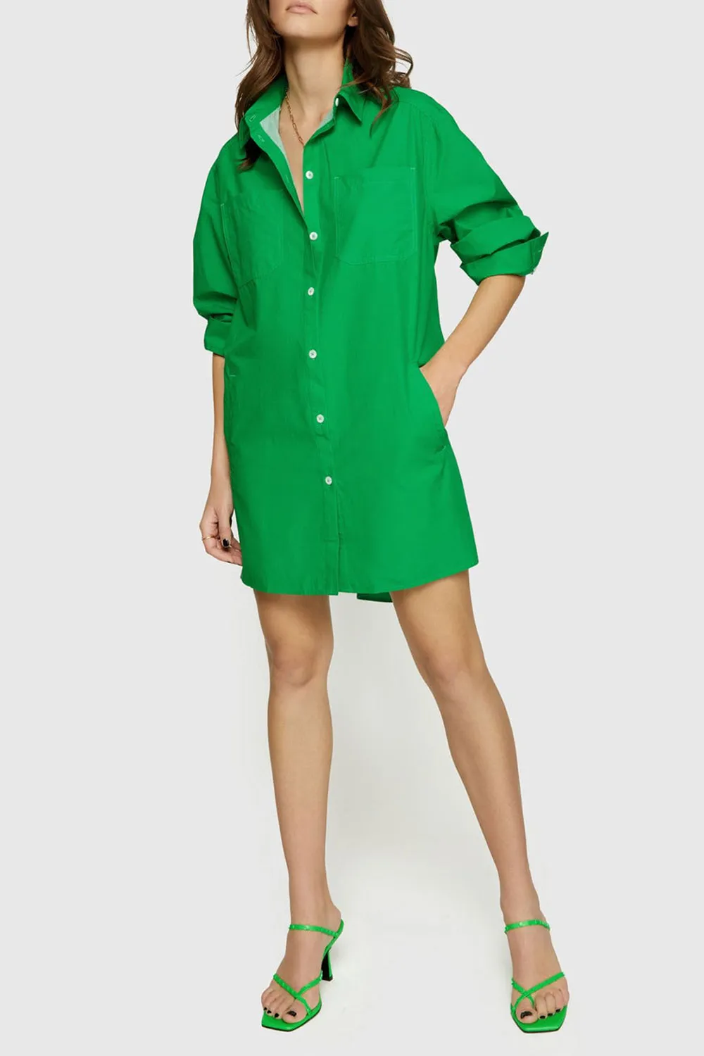 Green Button Dress