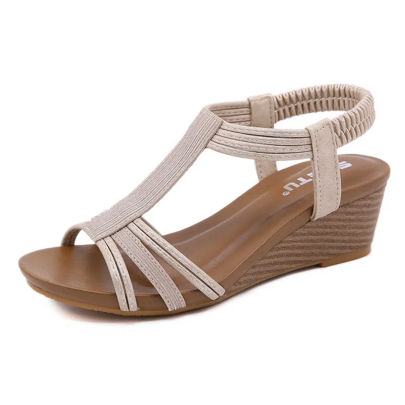 Cilool slope heel women sandals summer new national style