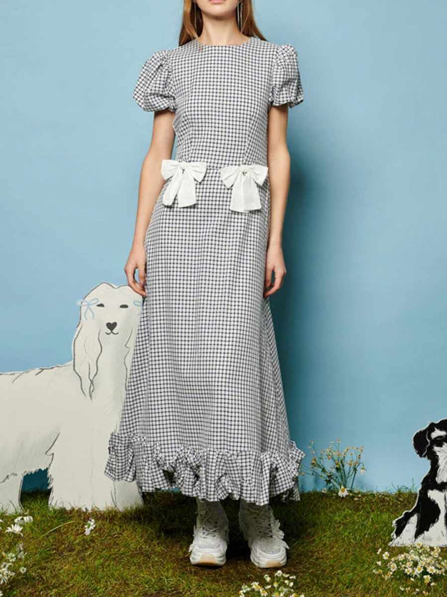 Lady Gingham Midi Dress