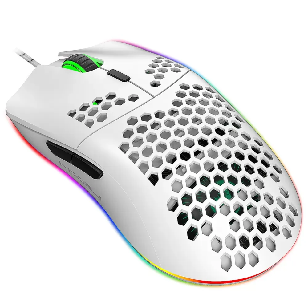 Ergonomic design 6400DPI RGB Gaming Mouse Honeycomb Shell 6 Macro Programmable Buttons，suitable for laptop and desktop