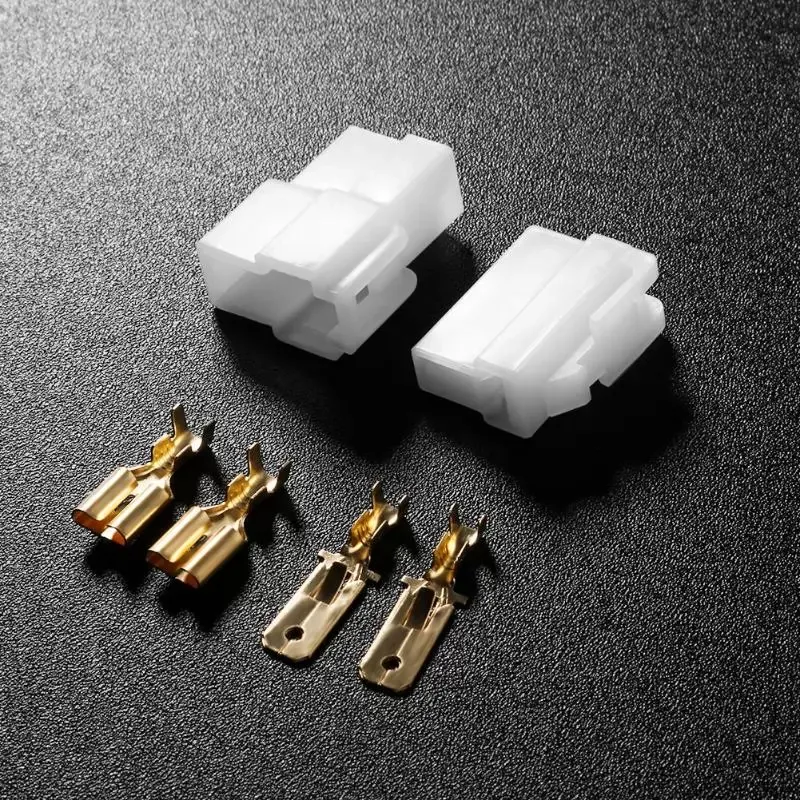 T-Type 2 Pin DC Power Connector Plug Male Female Wiring Adapter Kit For VHF/UHF Kewood Yaesu Icom Radio Walkie Talkie