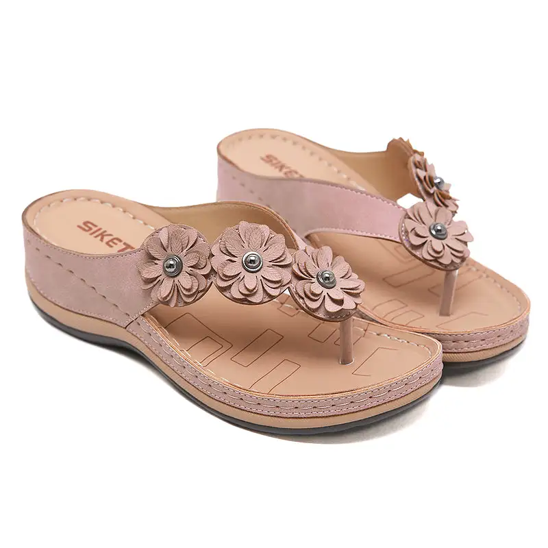 Sandals with Arch Support Anti-Slip wedges Sandal Vintage Flip Flop comfortable slippers Casual Wedge flat Sandals Shoes