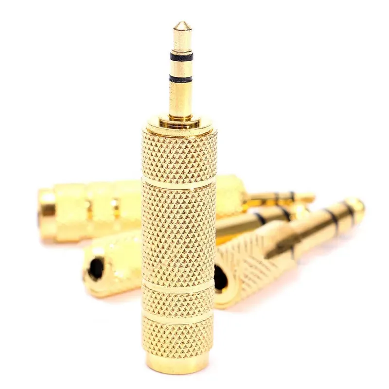 Gold Plated Stereo 6.5mm 6.35mm 1/4 inch Male to 3.5mm 1/8 Female Audio Adapter F/M M/F Jack Plug 3 Pole Stereo Converter Cable 3 Pole for Microphone