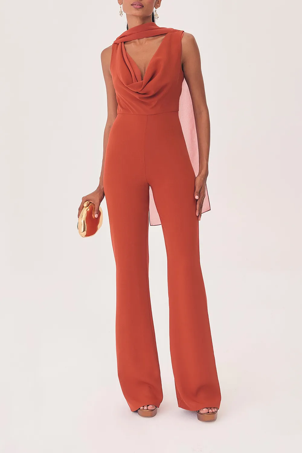 V-neck Rabat Jumpsuit