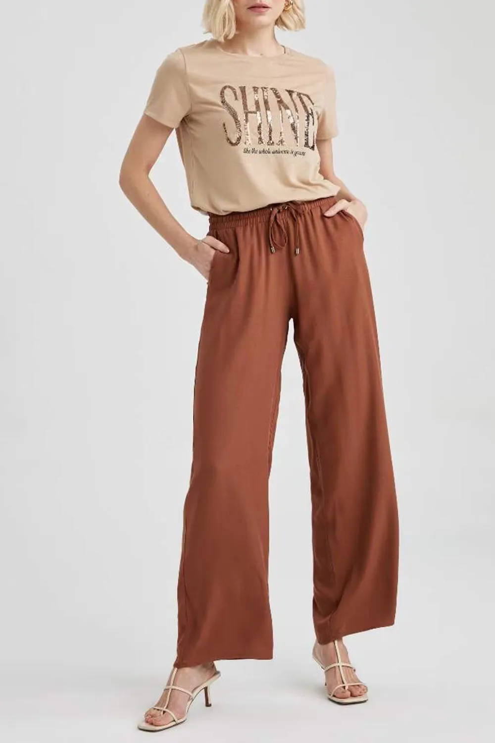 Florida Wide Leg Viscose Trousers