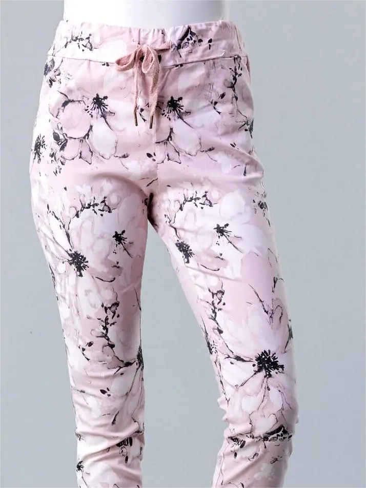 Floral tie-dye cropped trousers