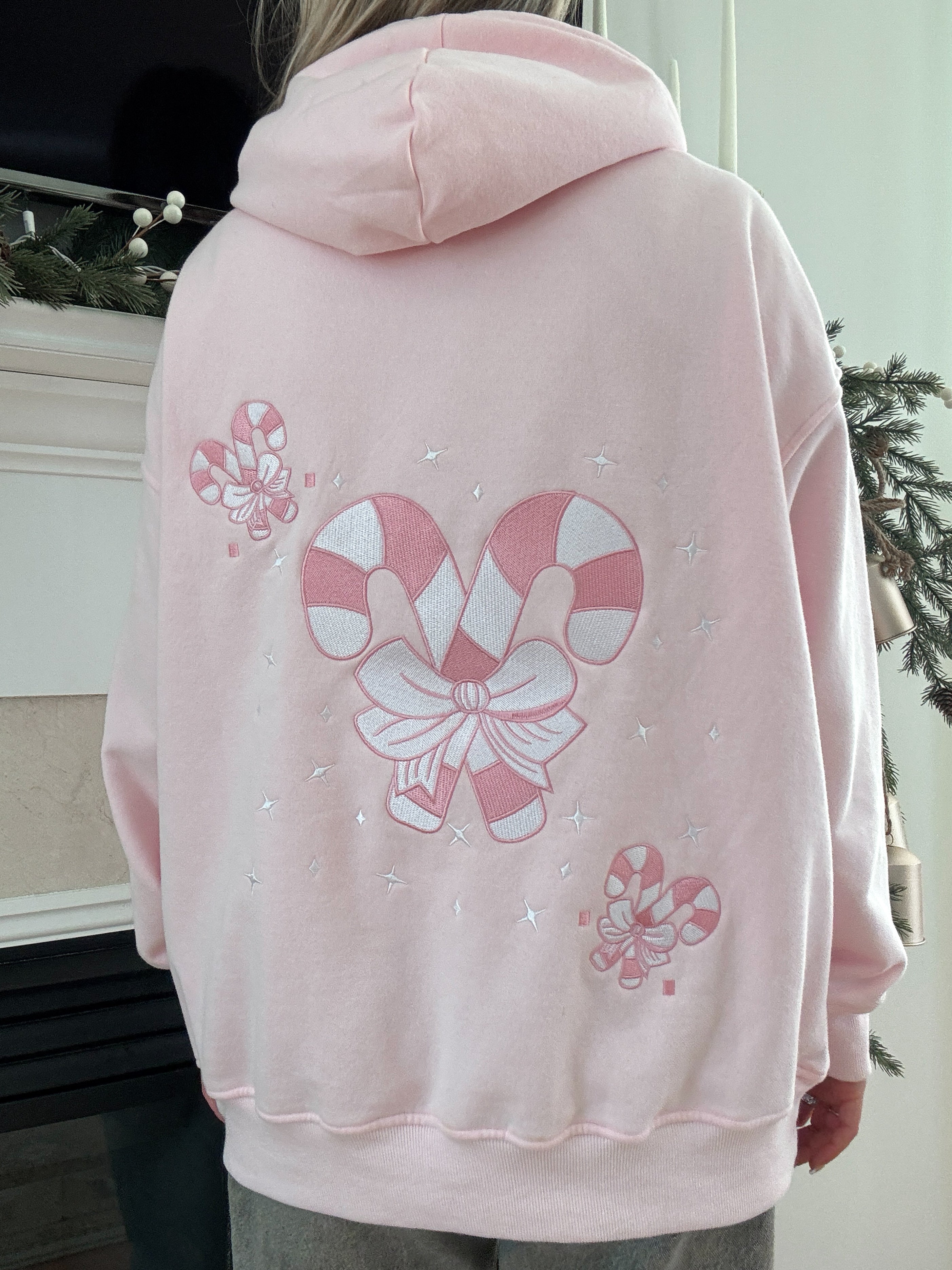 Light Pink Candy Cane Wonderland Hoodie