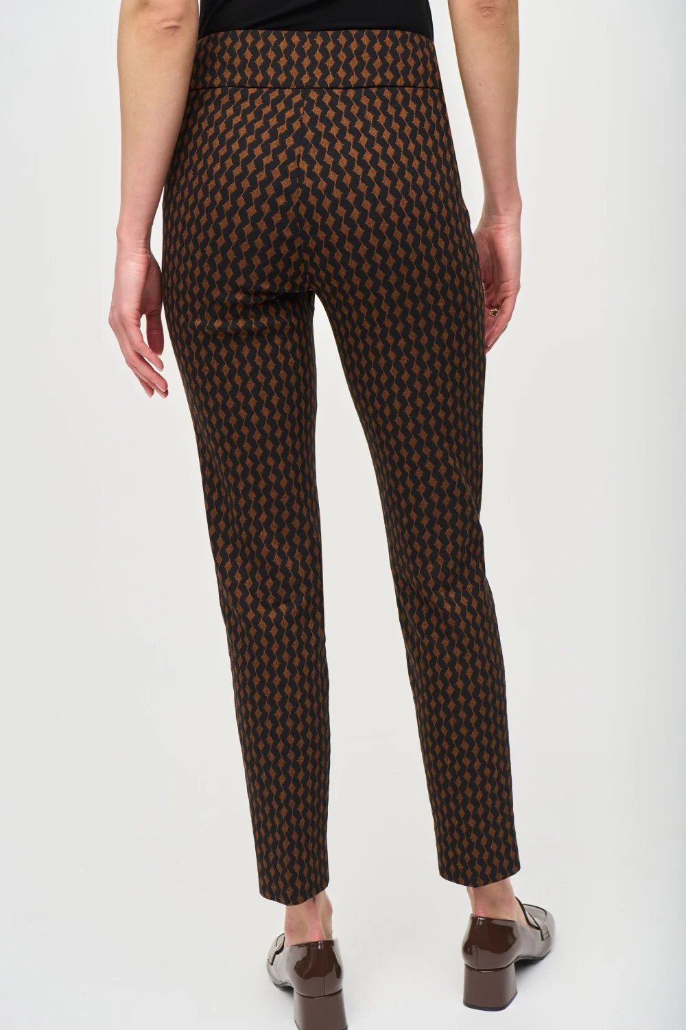 Jacquard Woven Abstract Print Slim Fit Pants